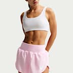 Shorts de correr Dri-FIT de tiro medio con forro de ropa interior para mujer Nike Tempo Flow Swoosh