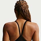 Traje de baño de una sola pieza con textura de tela de canalé de espalda deportiva para mujer Nike Swim