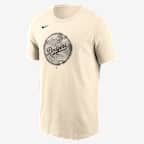 Playera Nike de la MLB para hombre Los Angeles Dodgers Camo - Crema