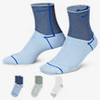 Nike Everyday Plus Lightweight Calcetines cortos de entrenamiento para mujer (3 pares) - Multicolor