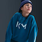 Bluza piłkarska z półokrągłym dekoltem o kroju oversize dla dużych dzieci (dziewcząt) Nike Kylian Mbappé Club Fleece