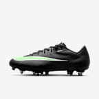 Nike Mercurial Vapor 17 Academy low-top voetbalschoenen (zachte ondergrond) - Zwart/Zwart/Illusion Green