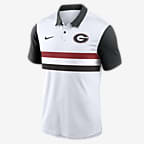 Polo universitario Nike Dri-FIT para hombre Georgia Bulldogs Primetime Campus Vapor - Blanco