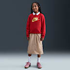 Sudadera de cuello redondo para niños talla grande Nike Sportswear Club Fleece