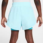 Shorts 2-Fer para niños talla pequeña Nike Dri-FIT Sunny Swoosh