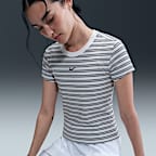 ナイキ スポーツウェア チル ニット ウィメンズ スリム ストライプド Tシャツ