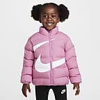 Nike Toddler Wrapped Swoosh Debossed Quilted Jacket - Magic Flamingo