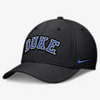 Gorra universitaria Nike Dri-FIT para hombre Duke Classic Swooshflex - Negro
