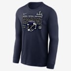 Seattle Seahawks 2026 NFC Champions Glory Shield Men's Nike NFL Long-Sleeve T-Shirt - Navy