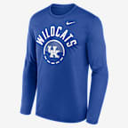 Playera de manga larga universitaria Nike Dri-FIT para hombre Kentucky Courtside - Royal