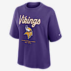 Minnesota Vikings Essential Script Boxy Women's Nike NFL T-Shirt - Court Purple