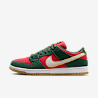 Sapatilhas de skateboard Nike SB Dunk Low Pro Premium - Fir/Dourado University/Vermelho Fire/Branco