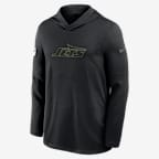 Playera de manga larga Nike Dri-FIT de la NFL con gorro para hombre New York Jets Rivalries Collection Sideline - Negro