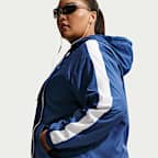 Chamarra con gorro holgada para mujer talla grande UV Nike Sportswear Classic Wovens