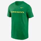 Playera universitaria Nike para hombre Oregon Ducks Primetime Wordmark - Verde