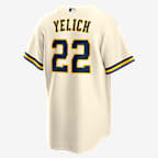 Jersey Nike de la MLB Replica para hombre Christian Yelich Milwaukee Brewers