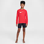 Playera de manga larga Dri-FIT UV para niño talla grande Nike Swim Hydroguard Essential