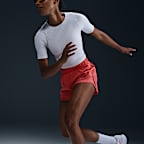 Shorts de correr Dri-FIT de tiro medio con forro de ropa interior para mujer Nike Tempo