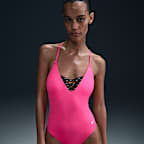 Traje de baño de una sola pieza con espalda cruzada para mujer Nike Swim Sneakerkini 2.0
