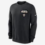 New Orleans Saints Draw Block Club Men's Nike NFL Pullover Crew - Black