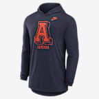 Playera de manga larga con gorro universitaria Nike Dri-FIT para hombre Auburn Legacy - Azul marino