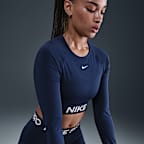 Nike Pro 365 Dri-FIT Crop Uzun Kollu Kadın Üstü