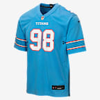Jeffery Simmons Tennessee Titans Big Kids' Nike NFL Game Jersey - Blue