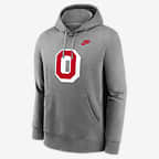 Ohio State Buckeyes Legacy Club Primary Logo Men's Nike College Pullover Hoodie - Dark Grey Heather