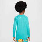 Playera de manga larga para niños talla pequeña Nike Swim Hydroguard