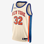 Karl-Anthony Towns New York Knicks City Edition Men's Nike NBA Swingman Jersey - Natural