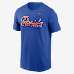 Playera universitaria Nike para hombre Florida Gators Baseball Wordmark - Royal