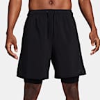 Ofodrade mångsidiga 2-i-1-shorts Nike Unlimited Dri-FIT 18 cm för män