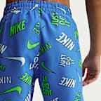 Shorts de playa o alberca con forro de ropa interior de 18 cm para niño talla grande Nike Swim Breaker