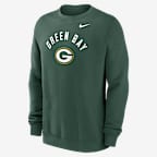 Green Bay Packers Club Men's Nike NFL Pullover Crew - Green