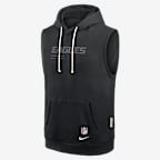 Philadelphia Eagles Sideline Men's Nike Dri-FIT NFL Sleeveless Pullover Hoodie - Black