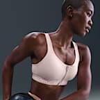 Bra deportivo con almohadillas y cierre frontal para mujer Nike Indy High Support