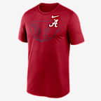 Alabama Campus Legend Shadow Logo Men's Nike Dri-FIT College T-Shirt - Crimson