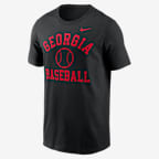 Playera universitaria Nike para hombre Georgia Bulldogs Baseball Arch - Negro