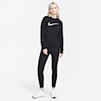 เสื้อวอร์มคอกลมมีโลโก้ลายตารางผู้หญิง Nike Sportswear Club Fleece