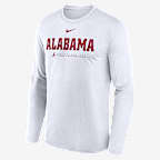 Playera universitaria de manga larga Nike Dri-FIT para hombre Alabama Courtside Basketball Shootaround Legend - Blanco