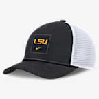 LSU Sideline Gameday Rope Men's Nike College Trucker Adjustable Hat - Black/White