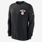 Pittsburgh Steelers Draw Block Club Men's Nike NFL Pullover Crew - Black
