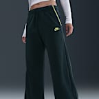 Pants de tiro medio y pierna amplia cómodos para mujer Nike Sportswear Club Fleece