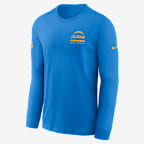 Playera de manga larga Nike Dri-FIT de la NFL para hombre Los Angeles Chargers Sideline Team Issue - Azul
