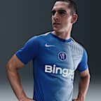 Playera de fútbol Nike Dri-FIT Total 90 para antes del partido para hombre Chelsea FC Academy Pro Third