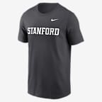 Playera universitaria Nike para hombre Stanford Cardinal Primetime Wordmark - Antracita