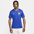 FFF (Men's Team) 2024/25 Stadium Home Nike Replica Fußballtrikot mit Dri-FIT-Technologie für Herren - Bright Blue/University Red/Weiß