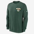 Green Bay Packers Draw Block Club Men's Nike NFL Pullover Crew - Green