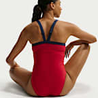 Traje de baño de una pieza con espalda en V para mujer Nike Swim