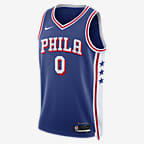 Jersey Nike Dri-FIT Swingman de la NBA para hombre Tyrese Maxey Philadelphia 76ers 2023/24 Icon Edition - Azul enérgico